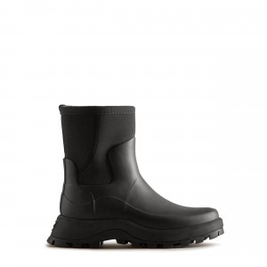 Black Hunter City Explorer Neoprene Short Boots Rain Boots | AUJTEC-732