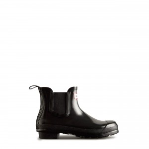 Black Hunter Original Gloss Chelsea Boots Ankle Boots | OMAGKJ-567