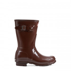 Brown Hunter Original Short Gloss Rain Boots Short Boots | PRVONQ-187