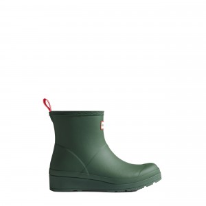 Green / White Hunter PLAY Insulated Vegan Shearling Short Rain Boots Insulated Boots | OIZSXG-964