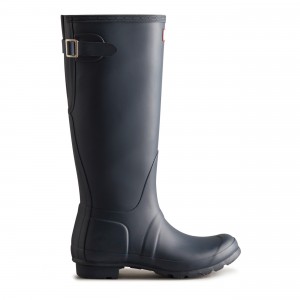 Navy Hunter Original Back Adjustable Tall Rain Boots Rain Boots | QLKJPY-103