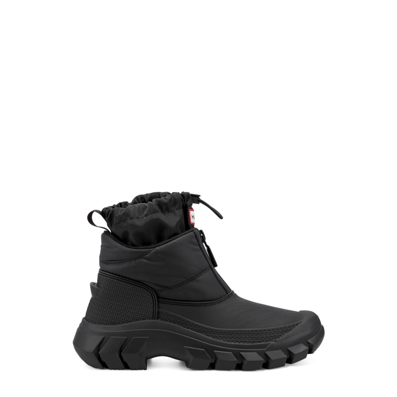 Black Hunter Ankle Zip Snow Boots Insulated Boots | KWBQHM-712