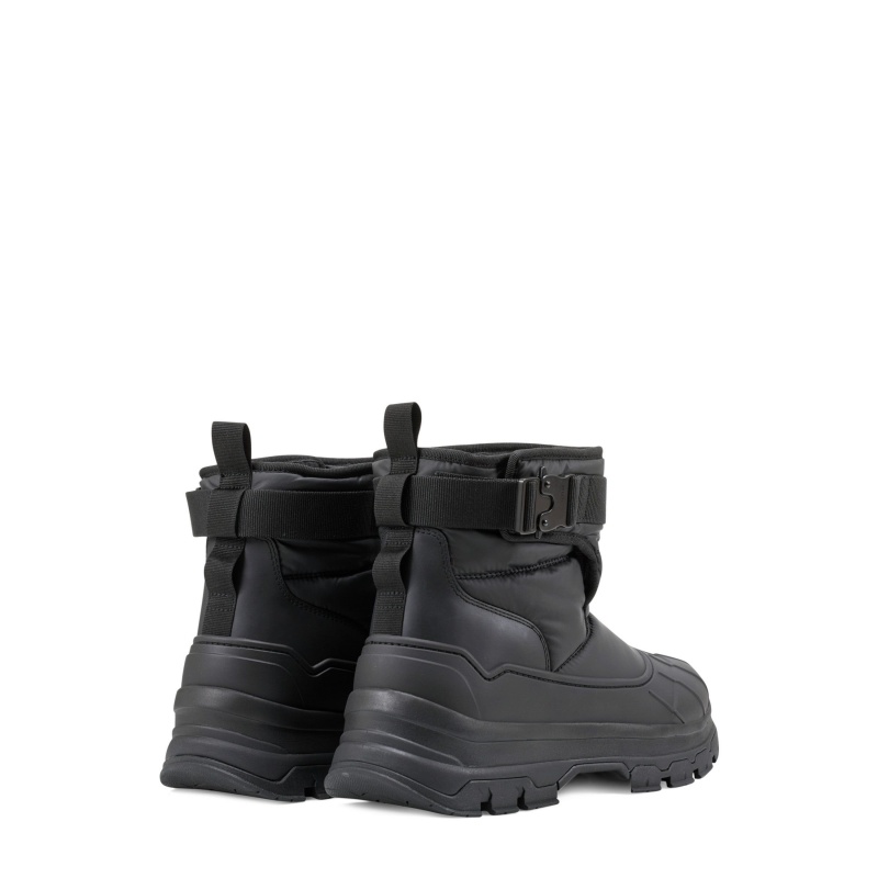 Black Hunter Buckle Short Snow Boots Insulated Boots | FSZYNR-164