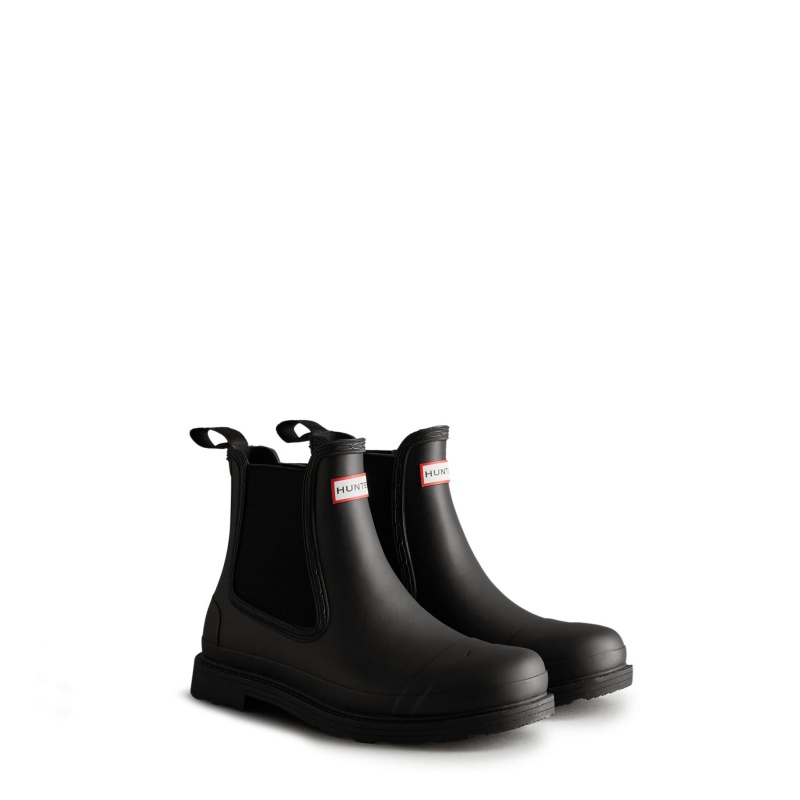 Black Hunter Commando Chelsea Boots Ankle Boots | IAJFDZ-673