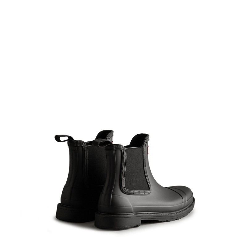 Black Hunter Commando Chelsea Boots Ankle Boots | GSYLOJ-418