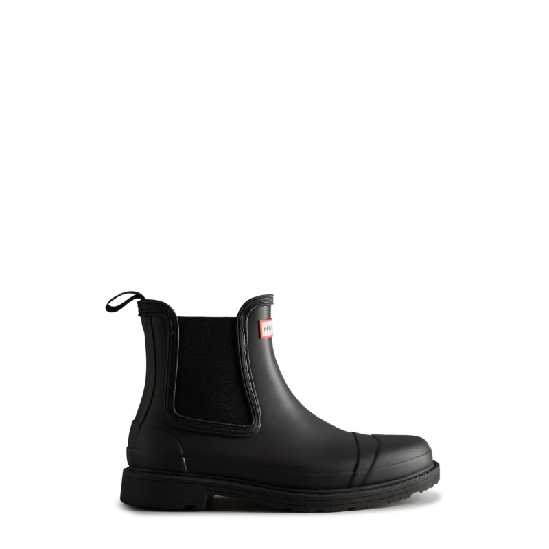 Black Hunter Commando Chelsea Boots Ankle Boots | GSYLOJ-418