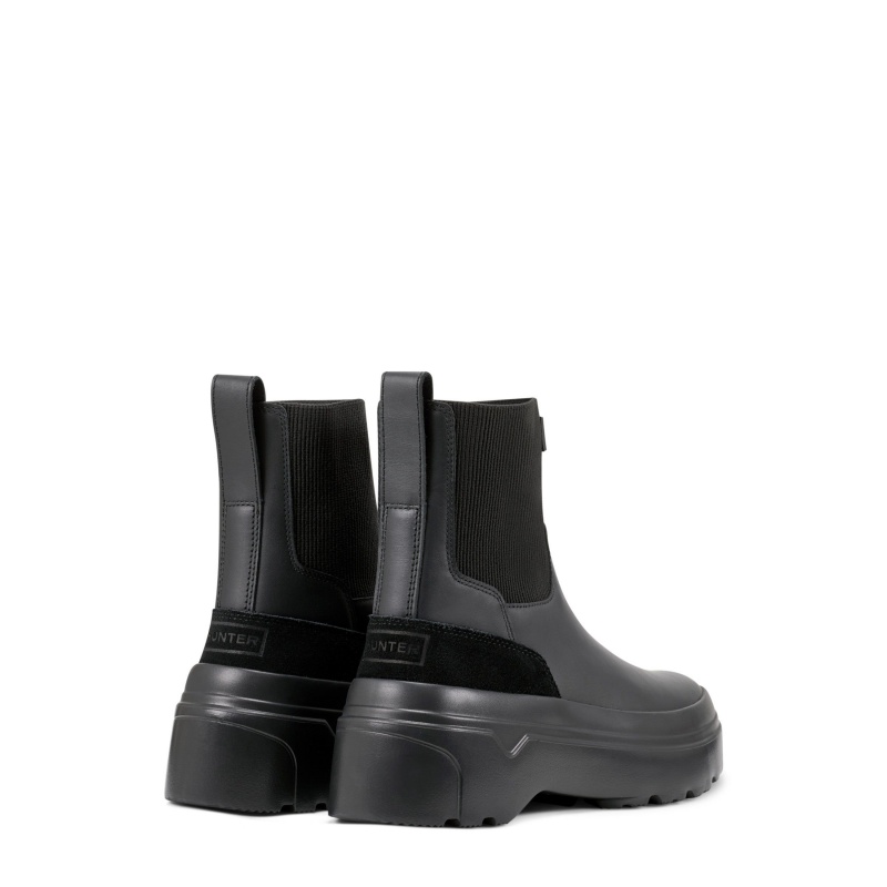 Black Hunter Flatform Chelsea Boots Ankle Boots | WNLSEY-260