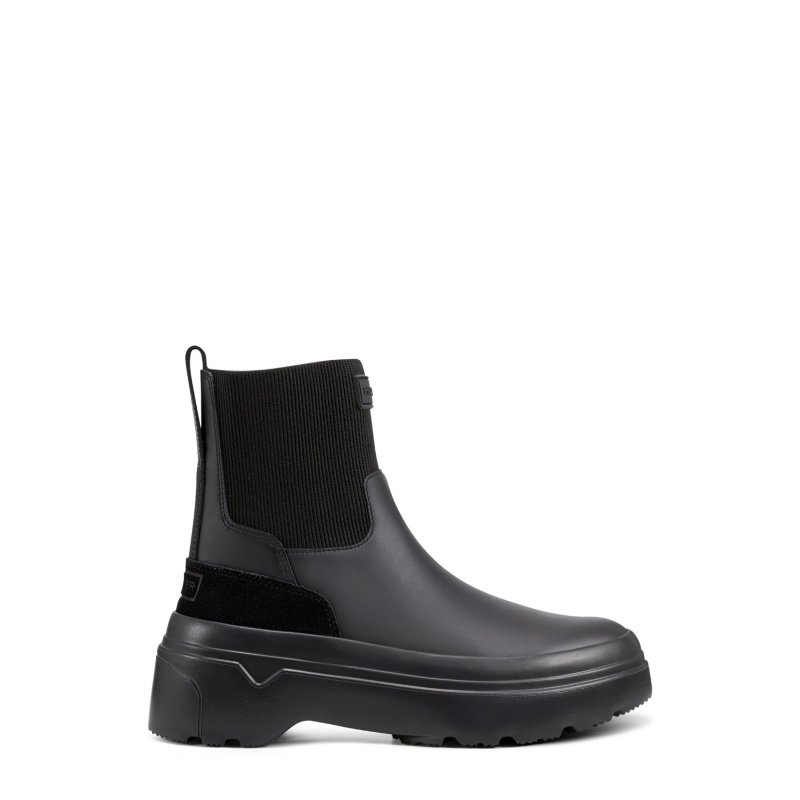 Black Hunter Flatform Chelsea Boots Ankle Boots | WNLSEY-260