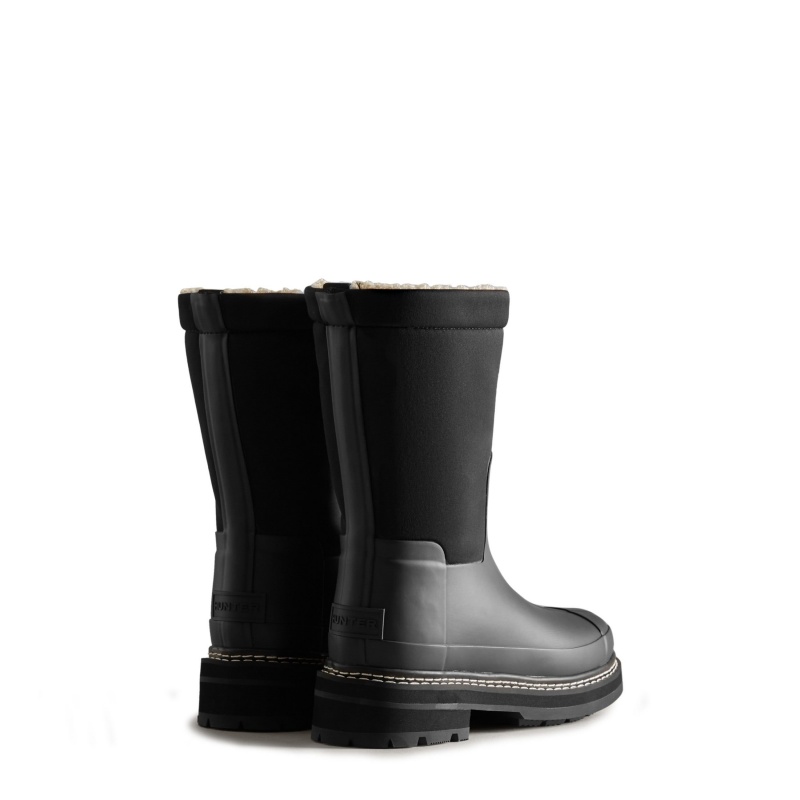 Black Hunter Insulated Refined Knit Rain Boots Short Boots | OCPDVI-731