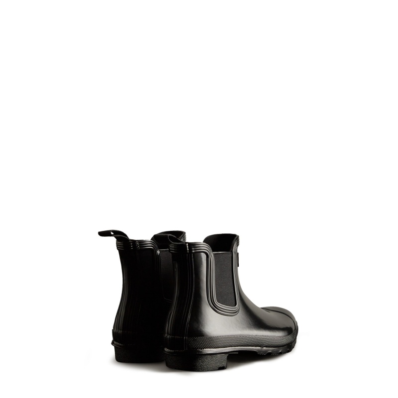 Black Hunter Original Gloss Chelsea Boots Ankle Boots | OMAGKJ-567