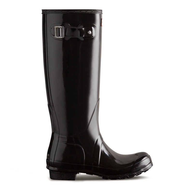 Black Hunter Original Tall Gloss Rain Boots Tall Boots | ZUMWHQ-149