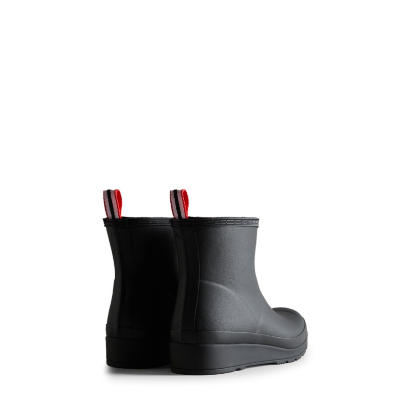 Black Hunter PLAY Insulated Vegan Shearling Short Rain Boots Short Boots | OQUXML-063