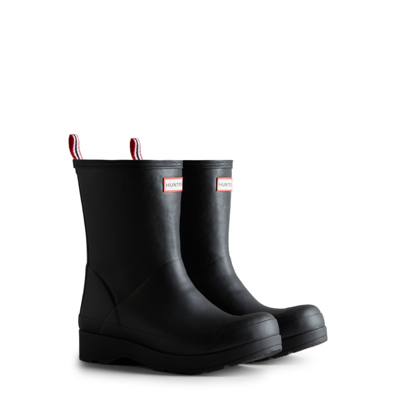 Black Hunter PLAY Insulated Vegan Shearling Mid Rain Boots Snow Boots | TABKZV-970