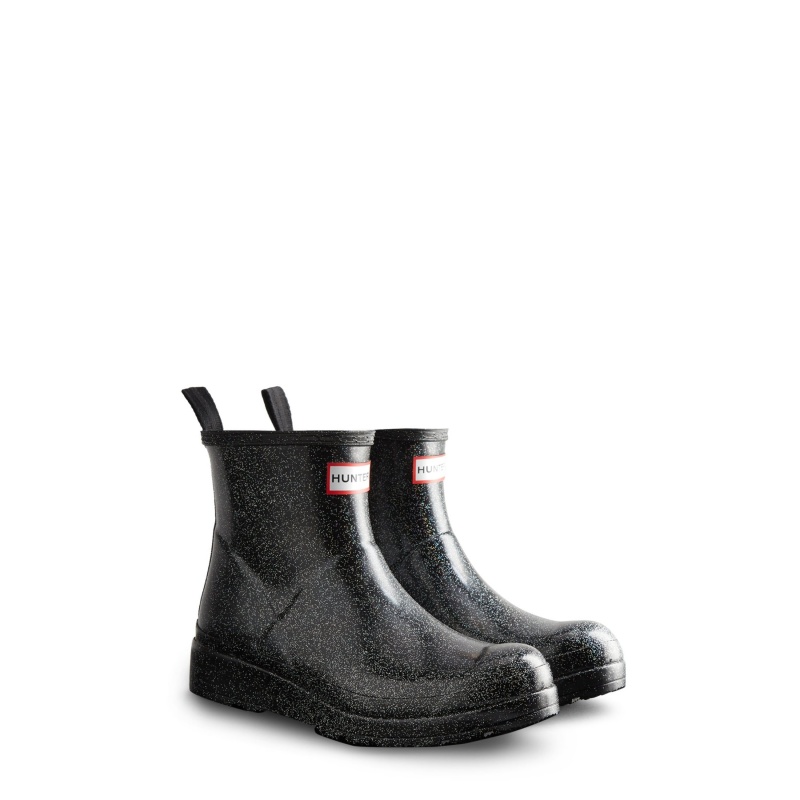 Black Hunter PLAY Starcloud Glitter Short Rain Boots Rain Boots | GNYEXB-214