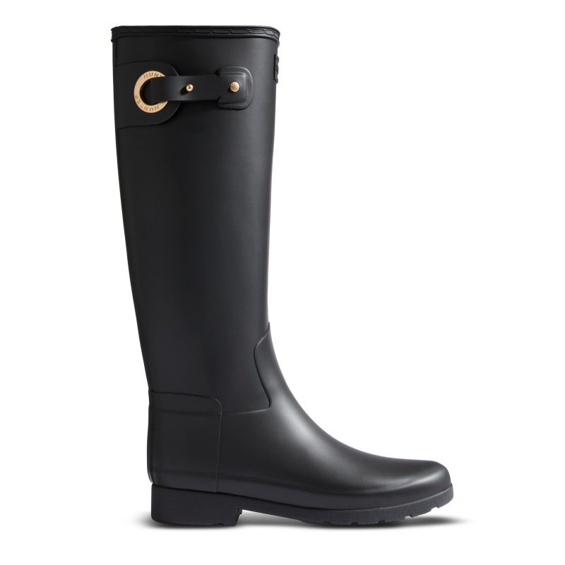 Black Hunter Refined Tall Rain Boots Tall Boots | NDKMWP-836