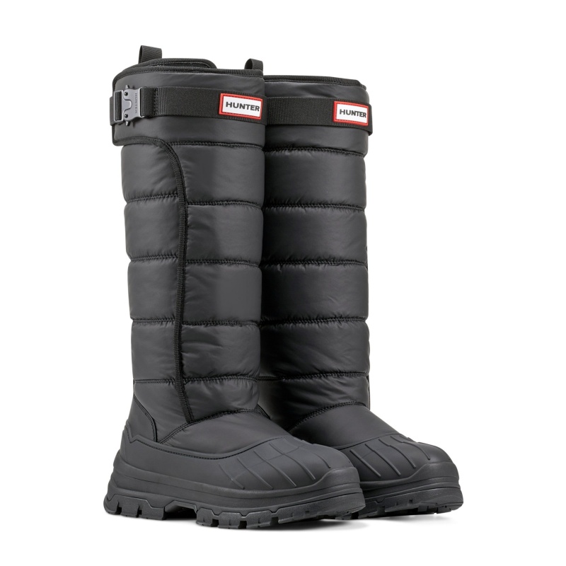 Black Hunter Tall Buckle Snow Boots Insulated Boots | BYKOTF-159