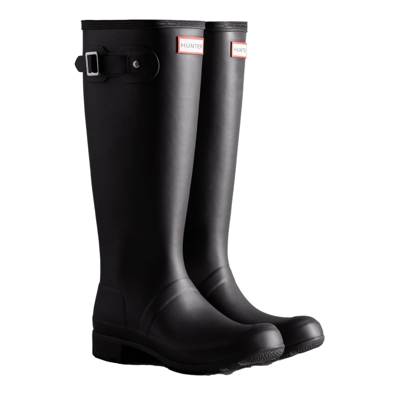 Black Hunter Tour Foldable Tall Rain Boots Rain Boots | GRWDUN-391