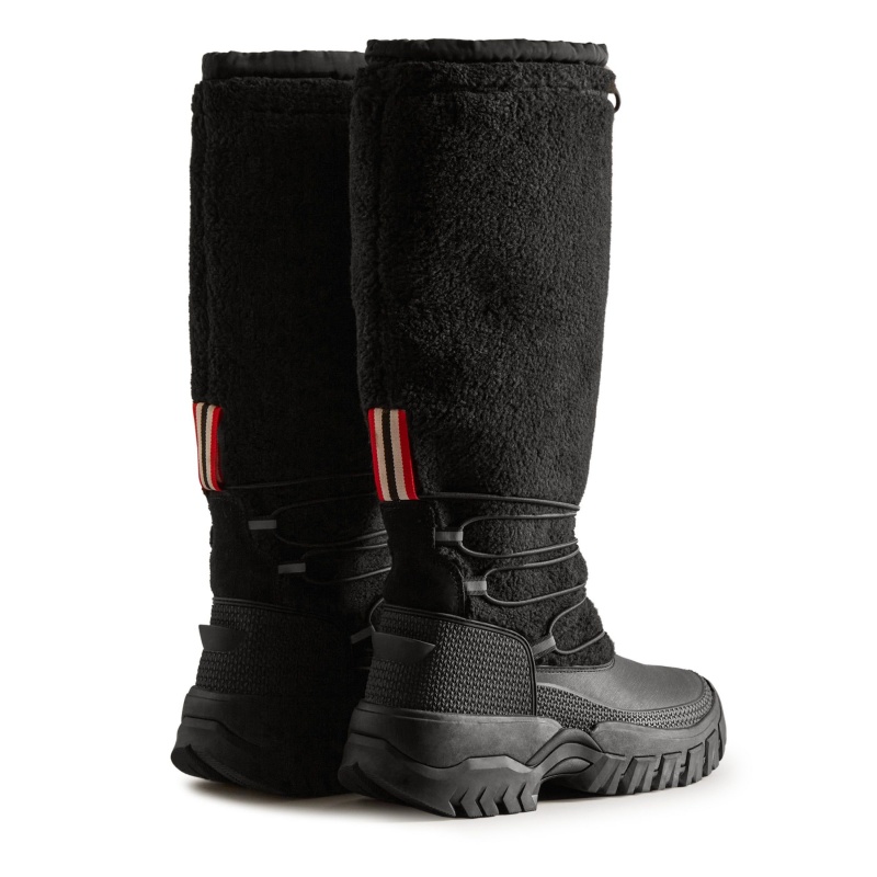 Black Hunter Wanderer Insulated Vegan Shearling Tall Snow Boots Insulated Boots | MSPDUX-157