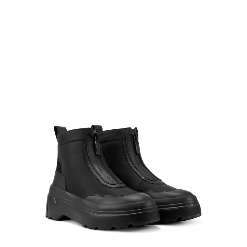 Black Hunter Zip Ankle Flatform Boots Ankle Boots | PJZETI-852