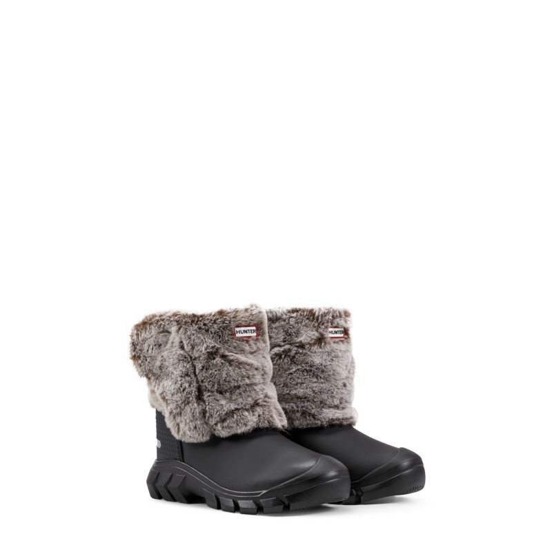 Black / Beige Hunter Faux Fur Snow Boots Snow Boots | JXGYIF-028