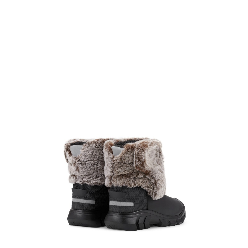 Black / Beige Hunter Faux Fur Snow Boots Snow Boots | JXGYIF-028