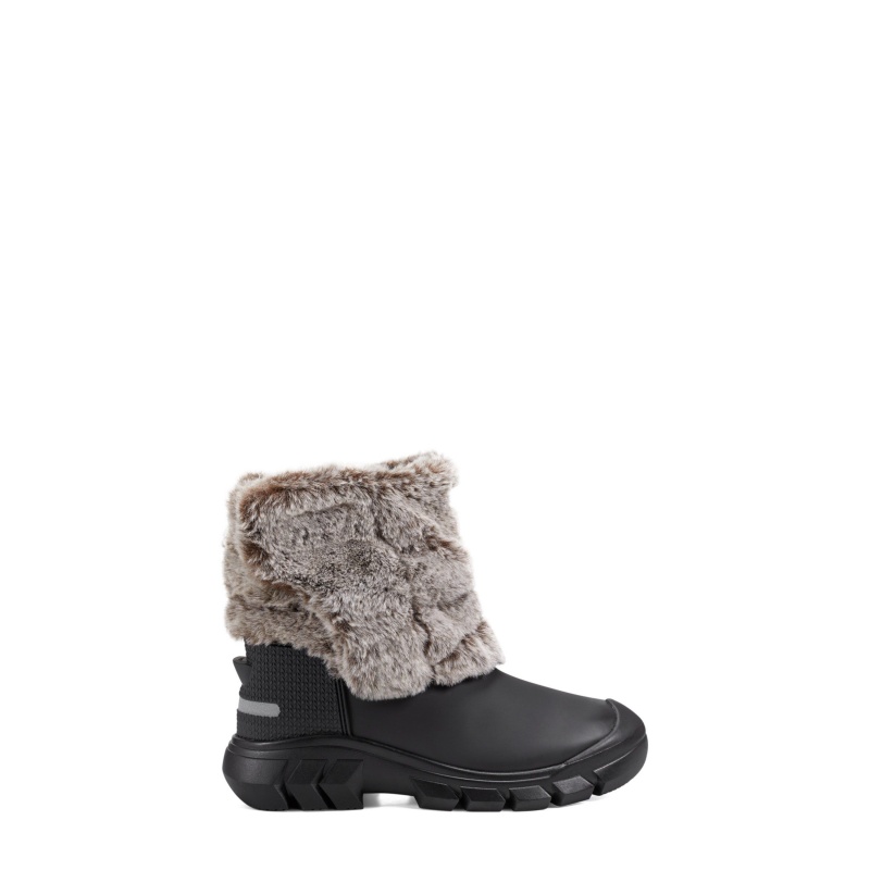 Black / Beige Hunter Faux Fur Snow Boots Snow Boots | JXGYIF-028