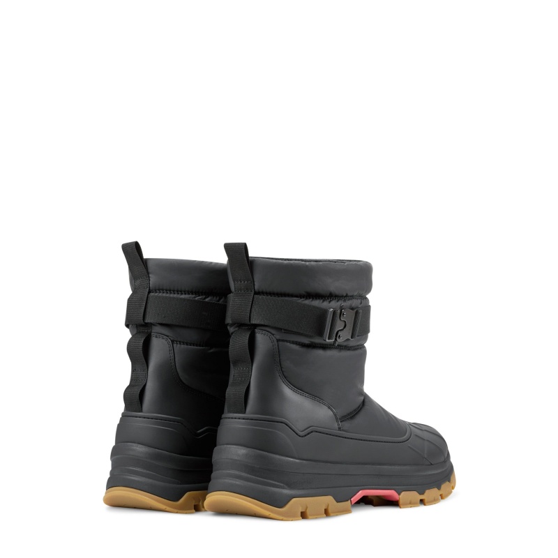 Black / Beige Hunter Short Buckle Snow Boots Snow Boots | CPWGFD-806