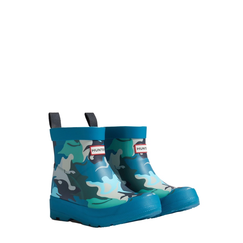 Blue / Navy Hunter PLAY Water Camo Boots Rain Boots | SRQPGX-094