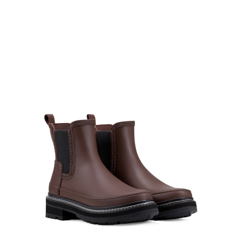 Brown / Black Hunter Refined Chelsea Boots Ankle Boots | WSGKID-701