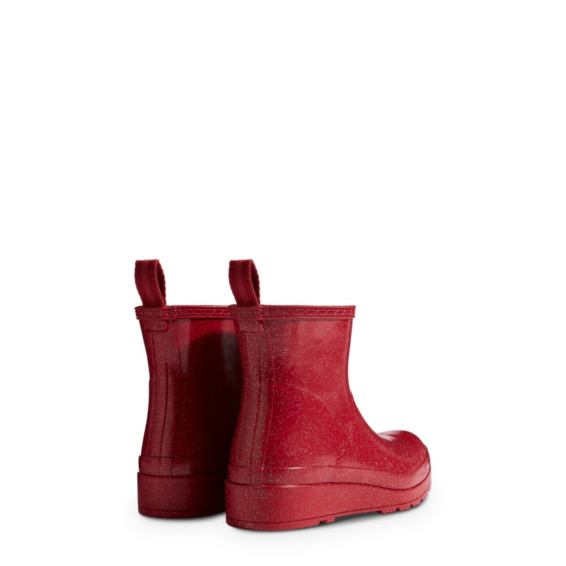 Burgundy Hunter PLAY Starcloud Glitter Short Rain Boots Short Boots | YWCMPF-540