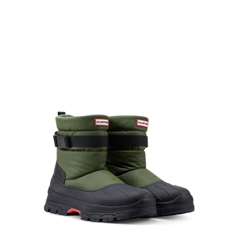 Green / Black Hunter Short Buckle Snow Boots Snow Boots | UCEWOS-701