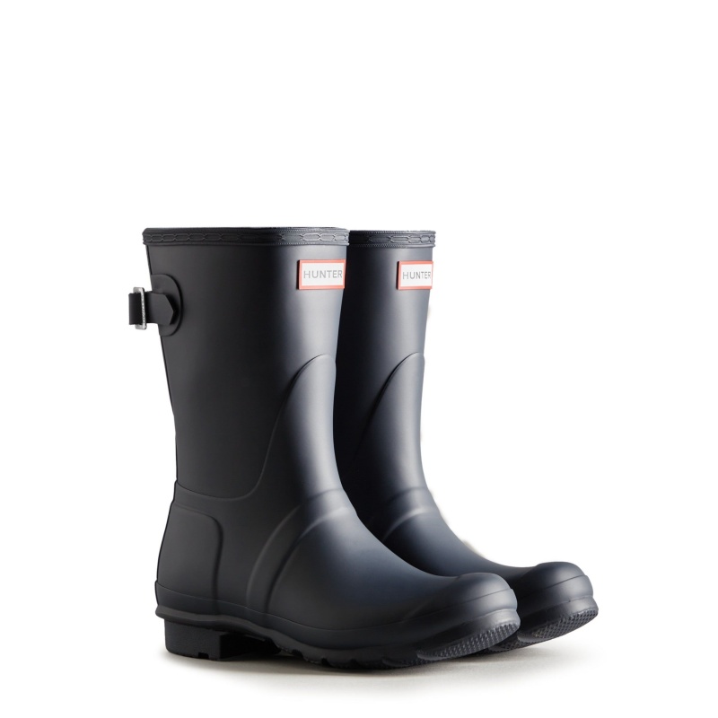 Navy Hunter Original Back Adjustable Short Rain Boots Short Boots | FKOSPI-592