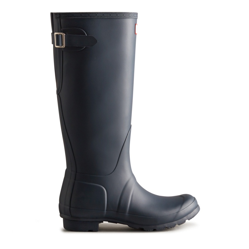 Navy Hunter Original Back Adjustable Tall Rain Boots Rain Boots | QLKJPY-103