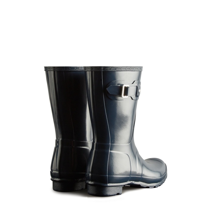 Navy Hunter Original Short Gloss Rain Boots Short Boots | OUQMEI-623