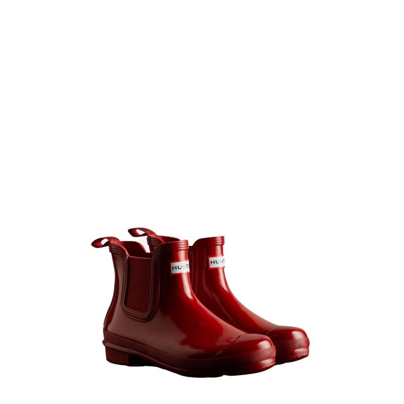 Red Hunter Original Gloss Chelsea Boots Ankle Boots | CRTVSN-123