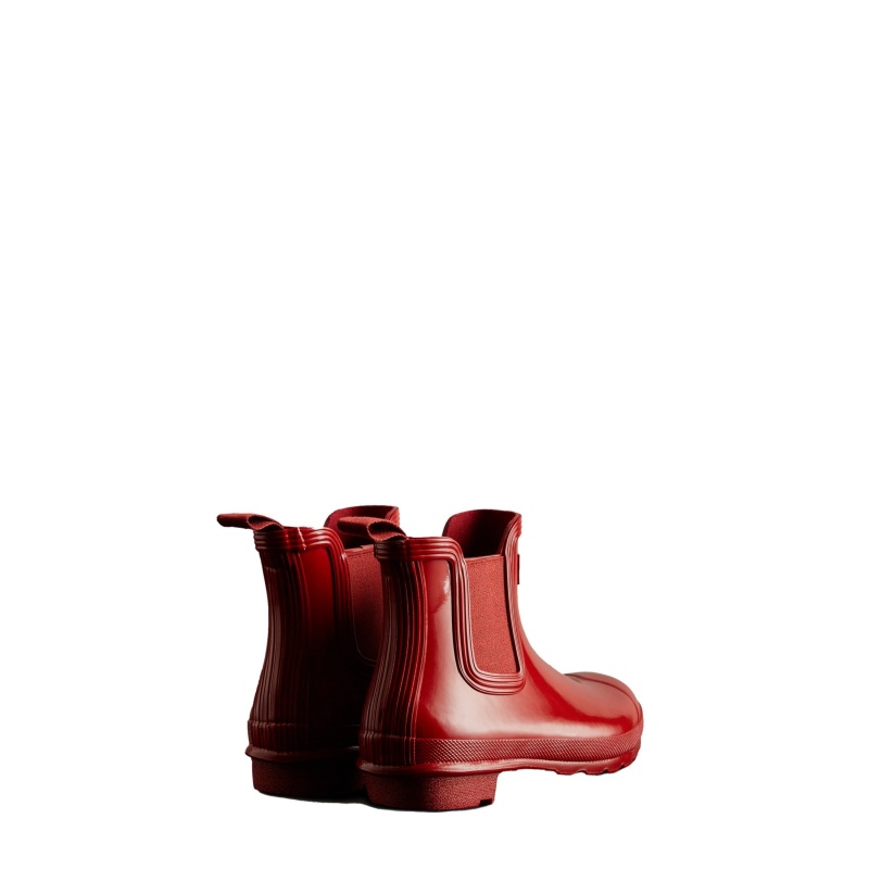 Red Hunter Original Gloss Chelsea Boots Ankle Boots | CRTVSN-123