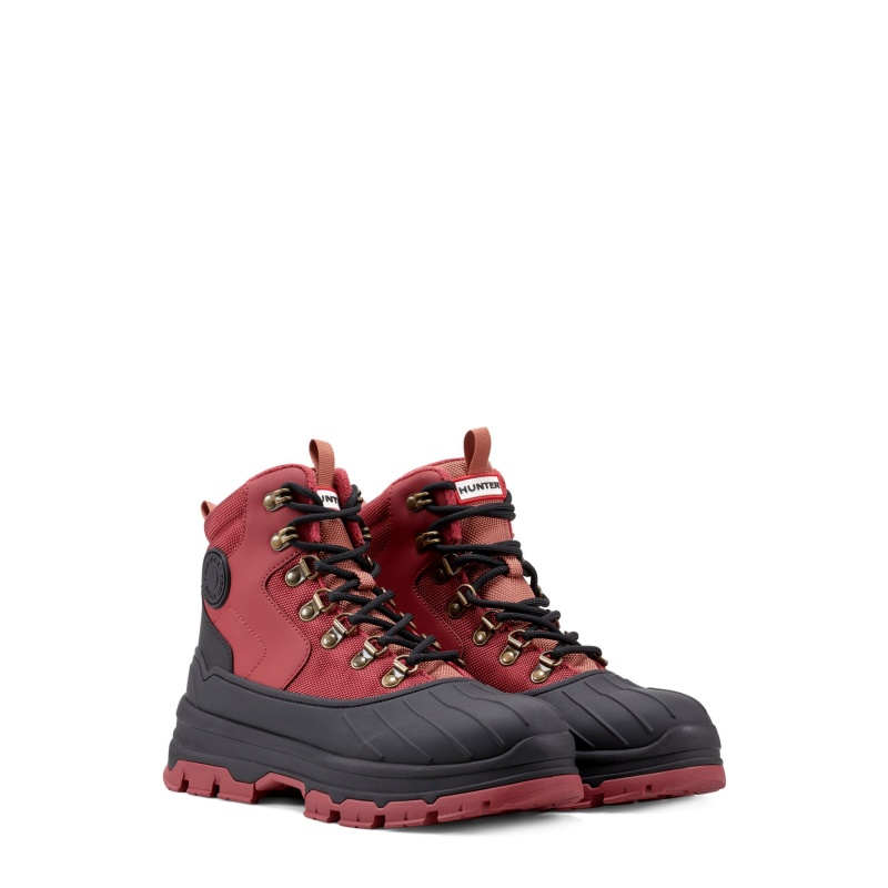 Red / Burgundy Hunter Explorer Duck Boots Ankle Boots | DYGHIW-791