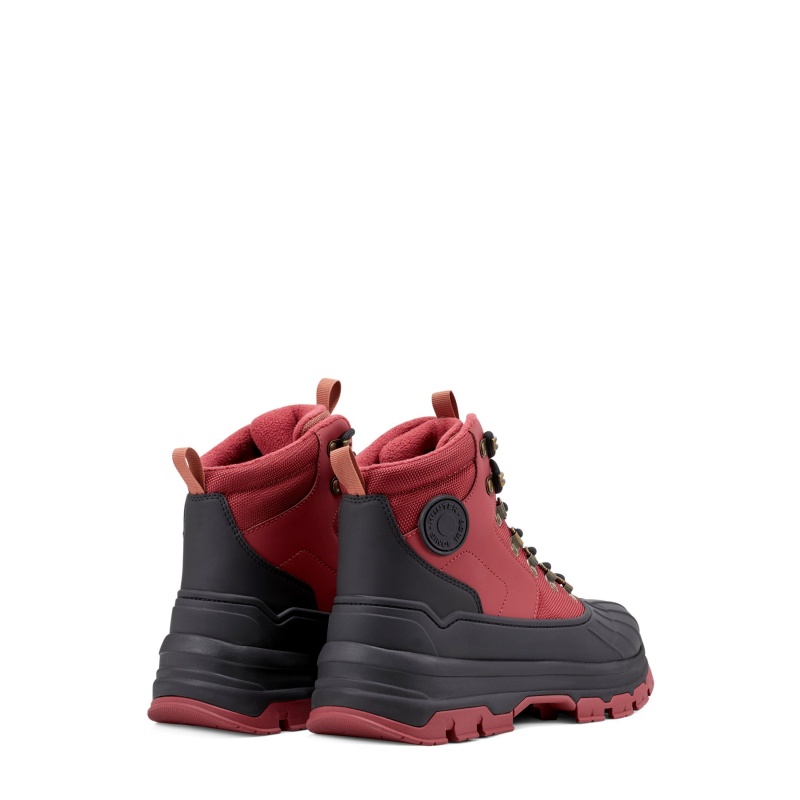 Red / Burgundy Hunter Explorer Duck Boots Ankle Boots | DYGHIW-791