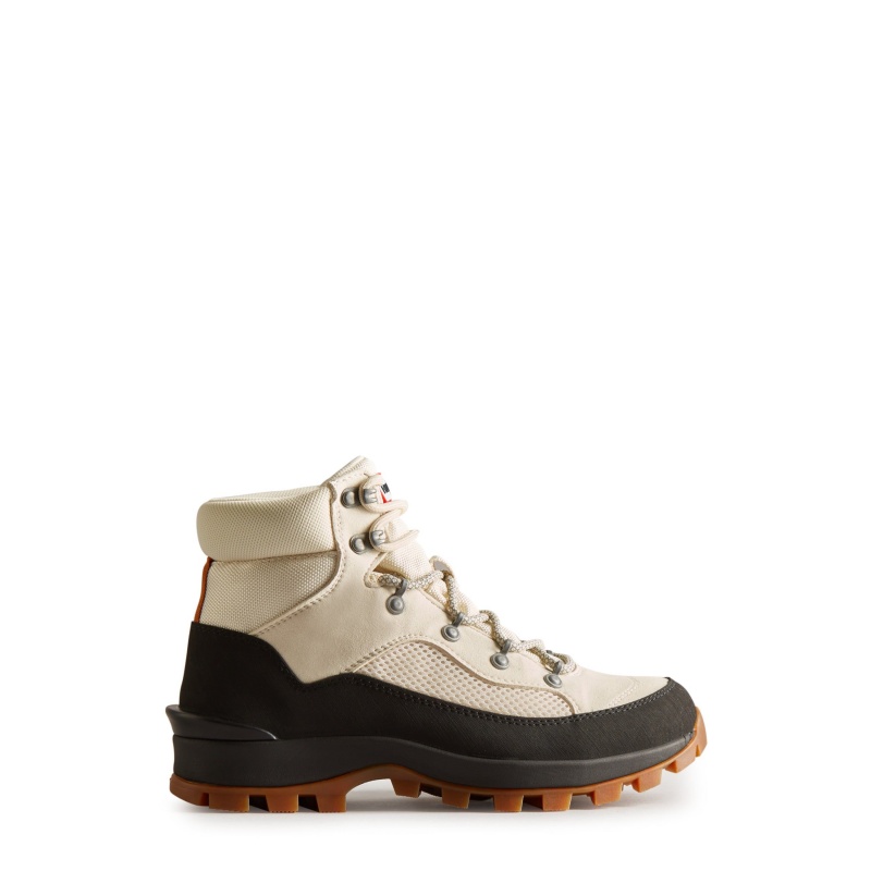 White / Cream / Black Hunter Explorer Insulated Lace-Up Commando Boots Insulated Boots | CNAYXW-249